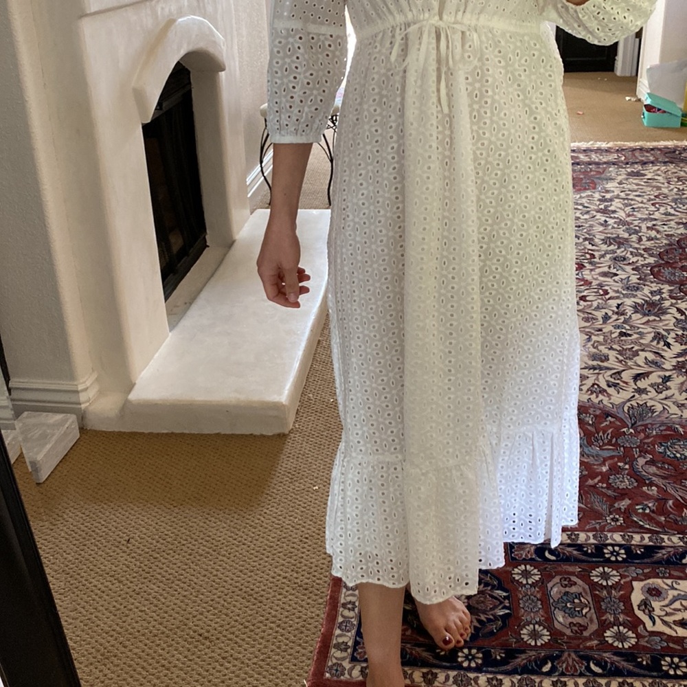 Zara white dress eyelet. NWT 100% cotton - Picture 3 of 6